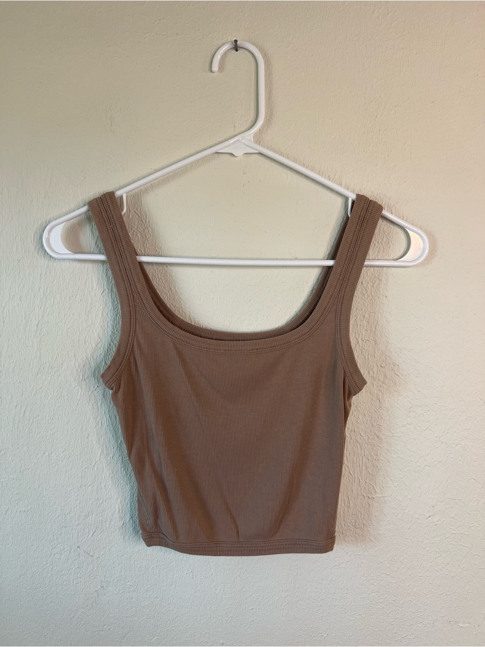 Tan Lululemon Cropped ribbed Tank